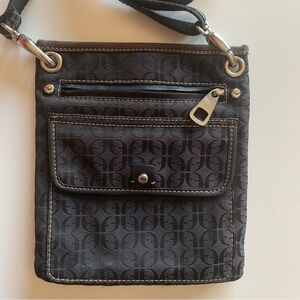 Fossil Black Crossbody Bag with Logo Pattern